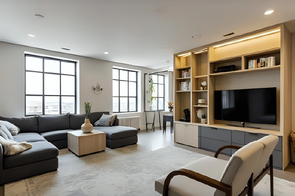 Home staging w pięknym pokoju dziennym